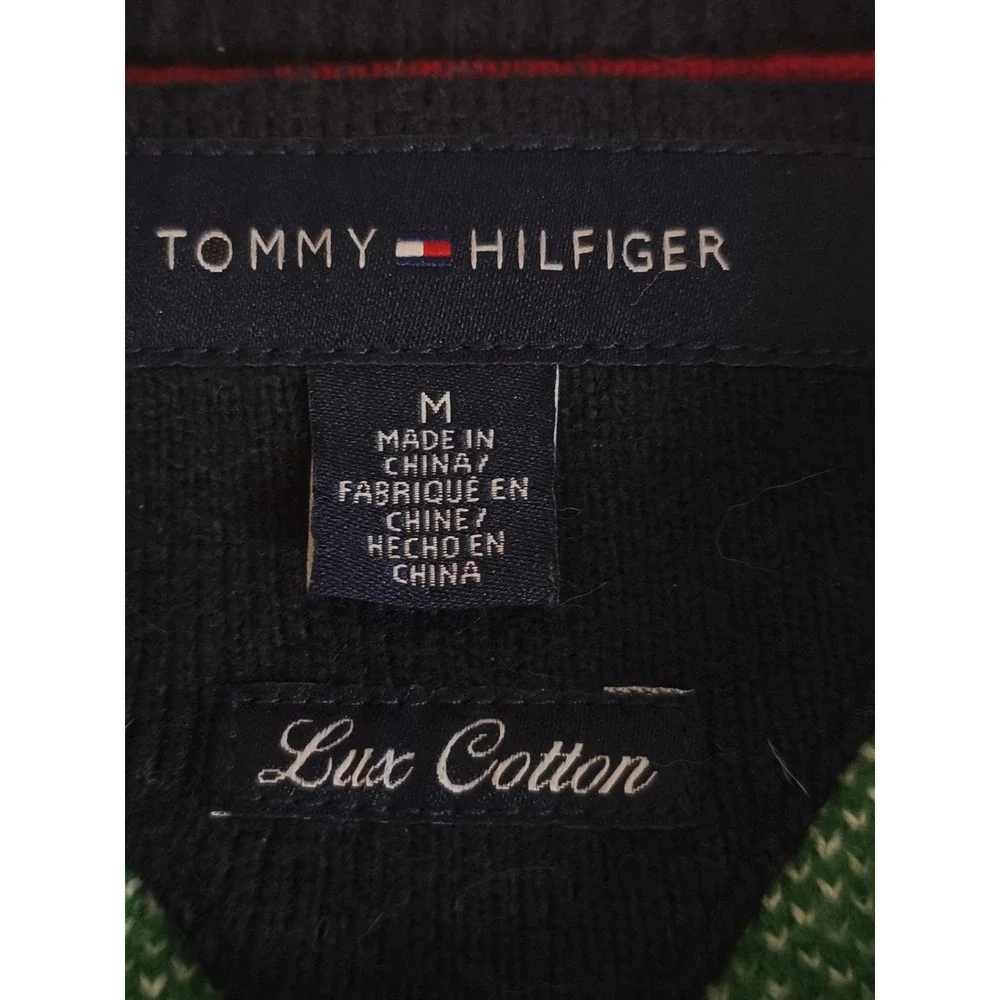 Tommy Hilfiger Lux Cotton Retro Vintage Style Cotton Christmas Sweater Size M